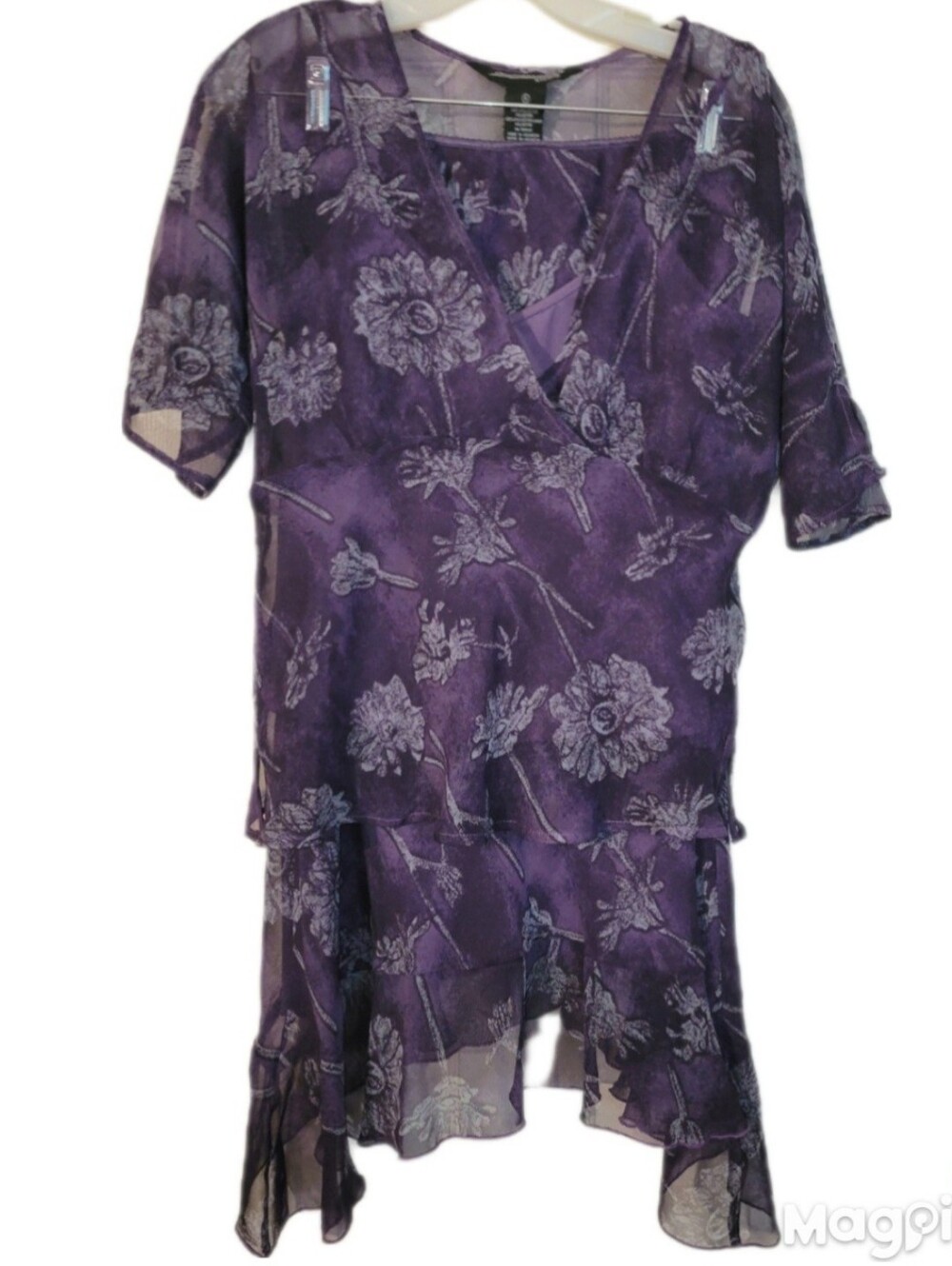 Jonathan Martin Studio purple floral mesh two-piece skirt set Sz 12 Fairycore
